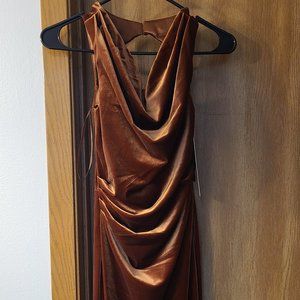 Revelry faith velvet rust color dress